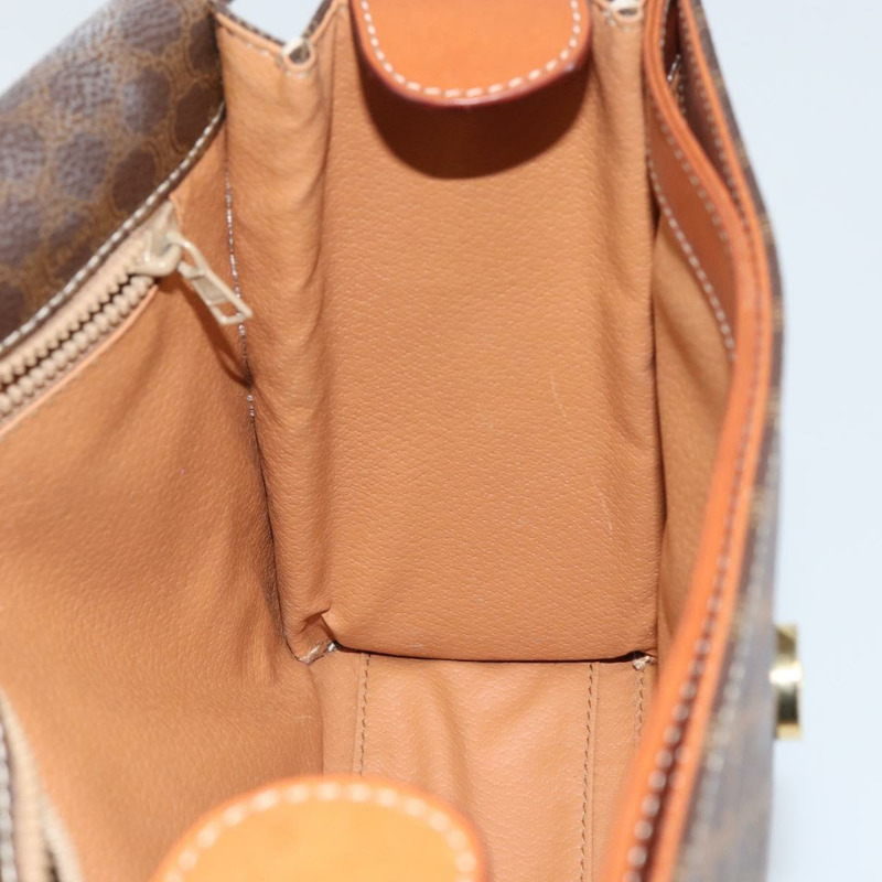 【日本直送】CELINE Macadam帆布肩背包 PVC皮革 棕色 金色 正品 130835V-19