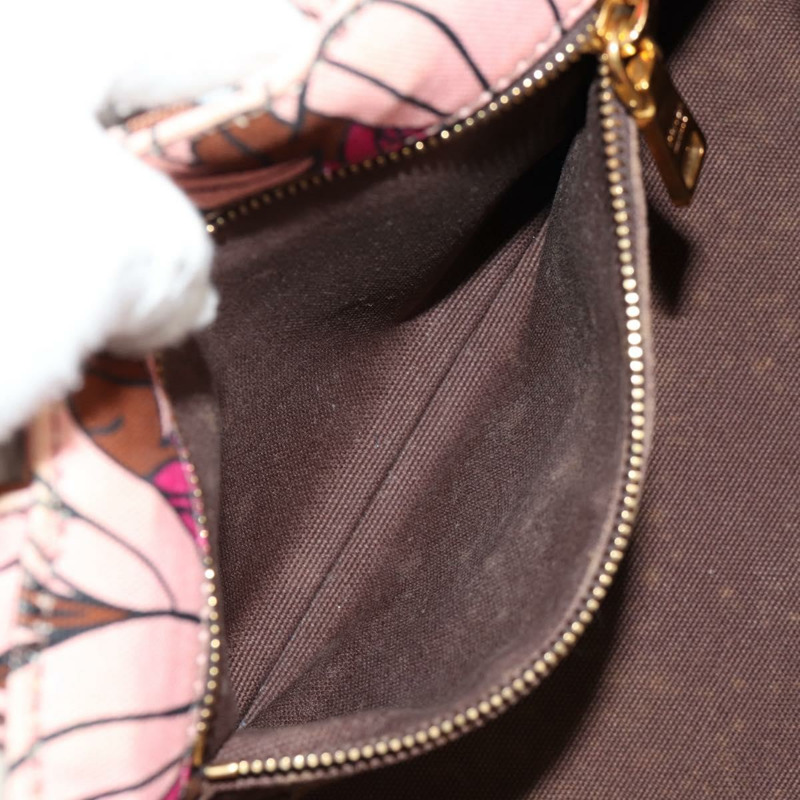 【日本直送】PRADA Flower Canapa PM 手袋 帆布 2way 紫金 正品 128519M-27