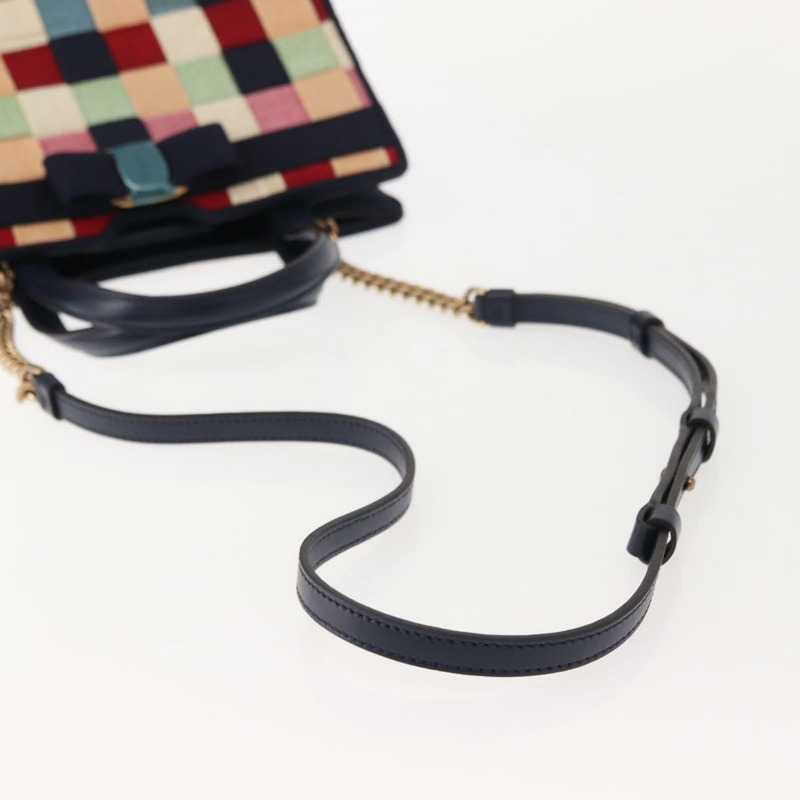 【日本直送】Salvatore Ferragamo 手提包 帆布 2way 多色 金色 Auth 130836V-7