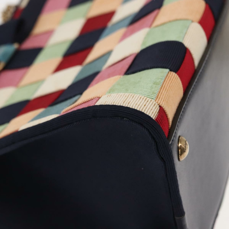 【日本直送】Salvatore Ferragamo 手提包 帆布 2way 多色 金色 Auth 130836V-15