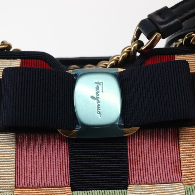 【日本直送】Salvatore Ferragamo 手提包 帆布 2way 多色 金色 Auth 130836V-19