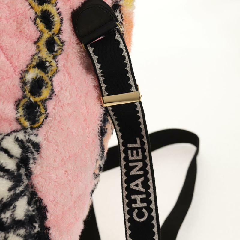 【日本直送】香奈兒 (CHANEL) 絎縫 COCO 標誌雙肩包，粉紅色金色 X 標誌，貨號 138517M-10