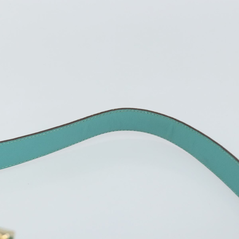 【日本直送】Salvatore Ferragamo Gancini 手提包，皮革材質，綠松石藍金色，正品，貨號 130837V-7