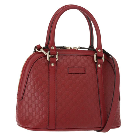 GUCCI Micro GG 帆布 Guccissima 手袋 皮革 暢貨中心 紅色 金色 449654 正品 121384V