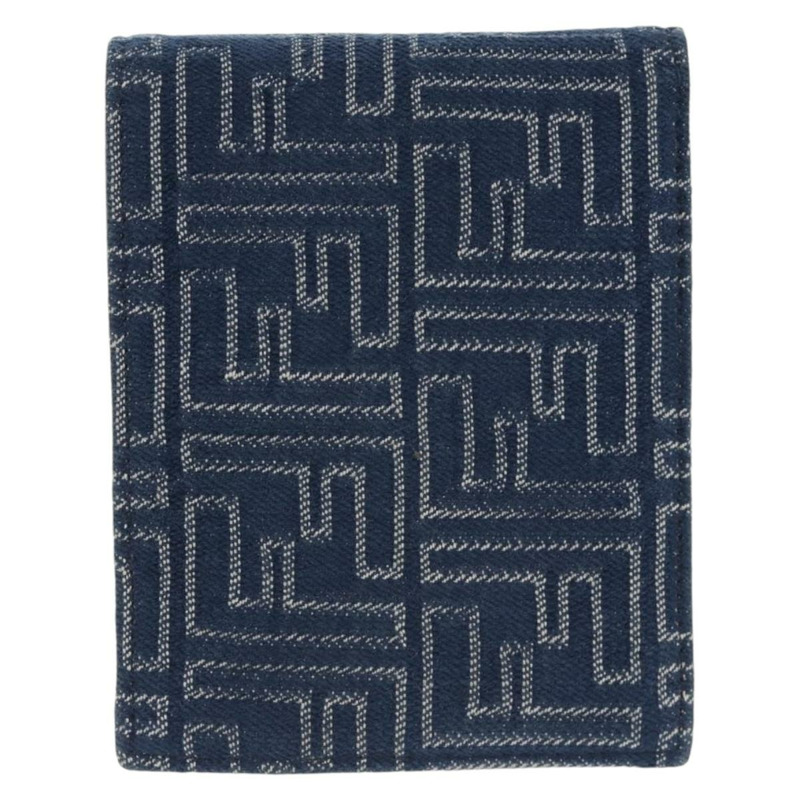 【日本直送】FENDI Zucca帆布迷你皮夾 藍色 正品 149243M-2