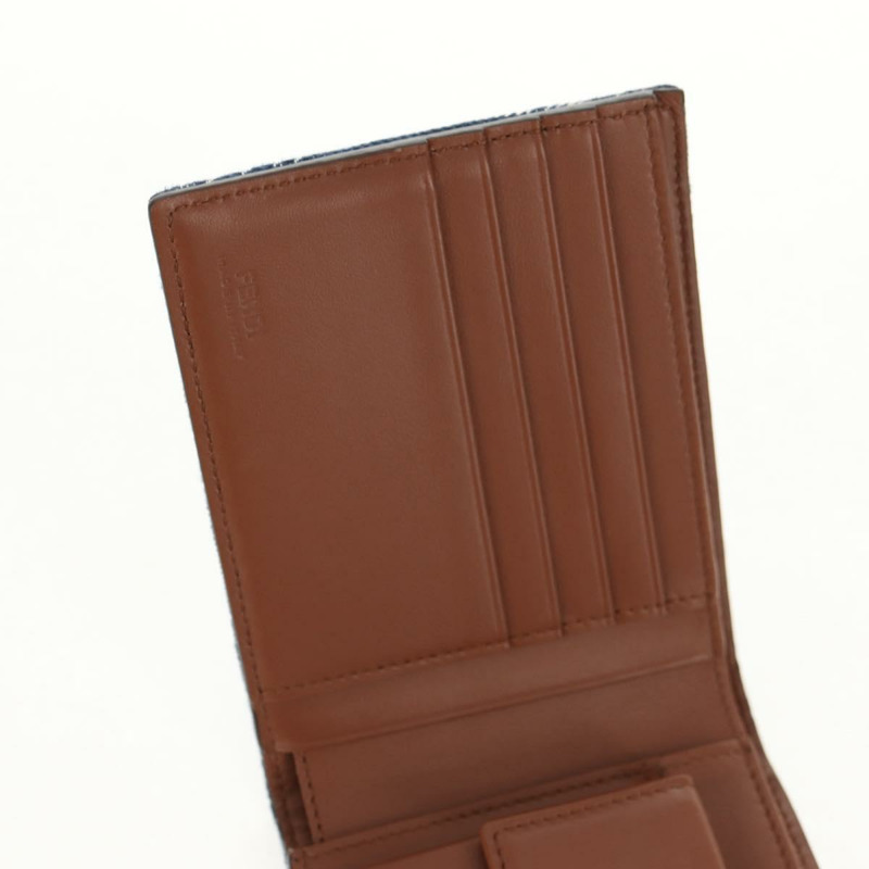 【日本直送】FENDI Zucca帆布迷你皮夾 藍色 正品 149243M-13