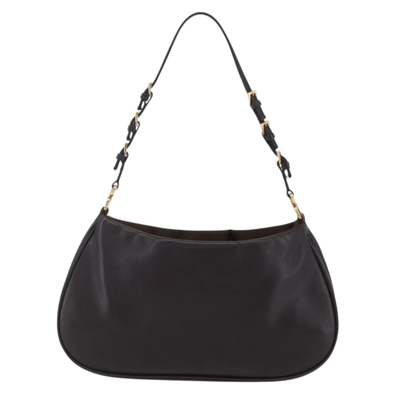 【日本直送】PRADA 配件包 皮革 深棕色 金色 正品 149220V-1