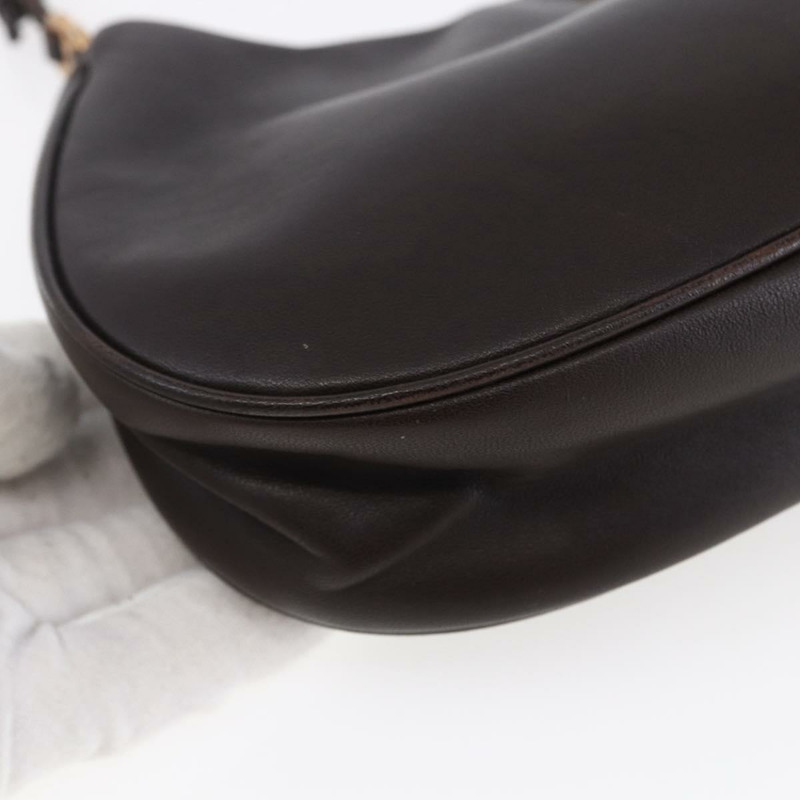 【日本直送】PRADA 配件包 皮革 深棕色 金色 正品 149220V-14