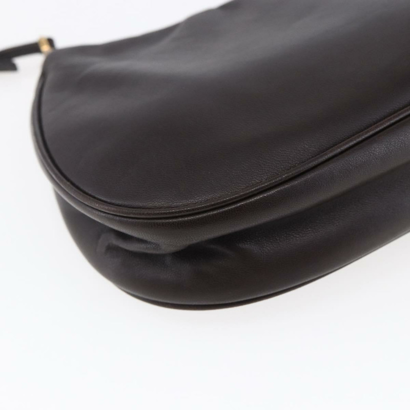 【日本直送】PRADA 配件包 皮革 深棕色 金色 正品 149220V-16