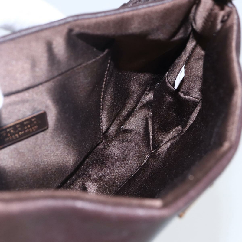 【日本直送】PRADA 配件包 皮革 深棕色 金色 正品 149220V-19