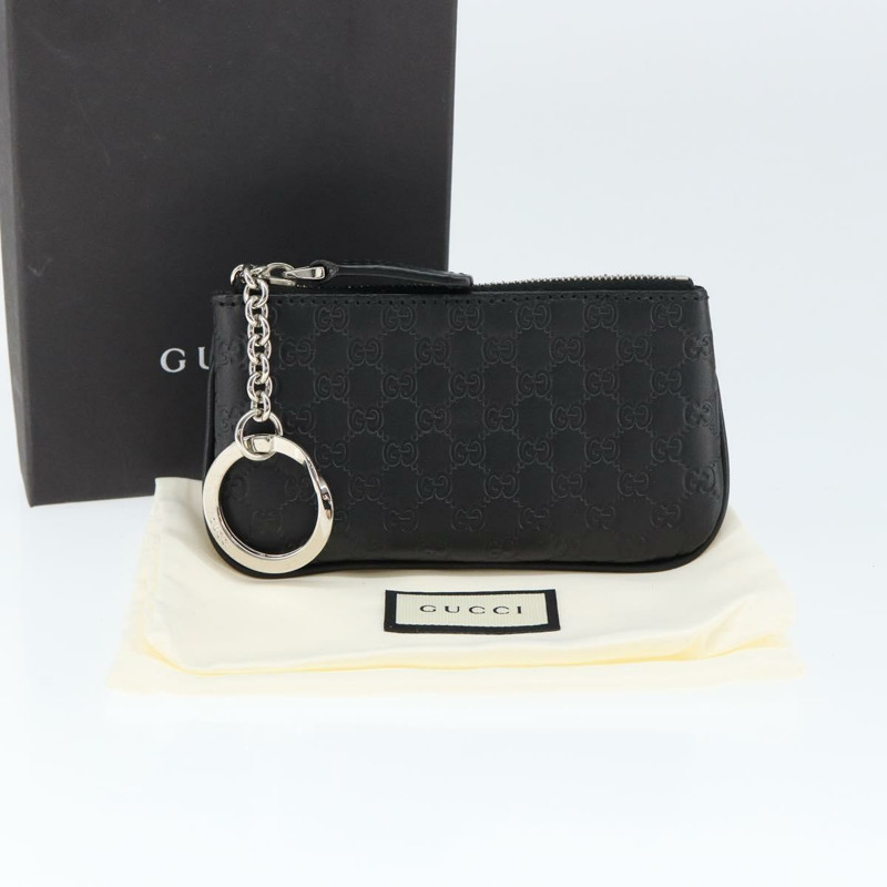 【日本直送】GUCCI Micro Guccissima 黑色真皮零錢包 544476 正品 am9573V-11