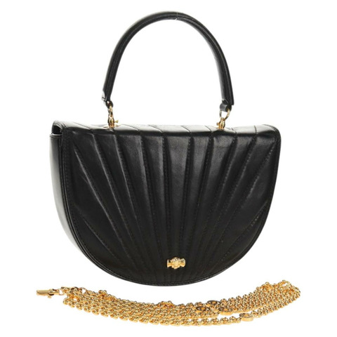 蒂芬妮 (TIFFANY&Co.) 手提包，皮革材質，黑色金色，兩用款，正品 am9561V