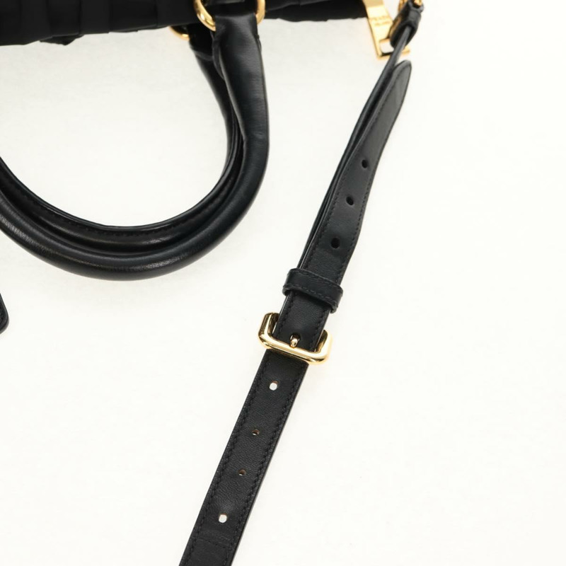 【日本直送】PRADA 尼龍雙肩手提包 黑色 金色 Auth am9517V-9