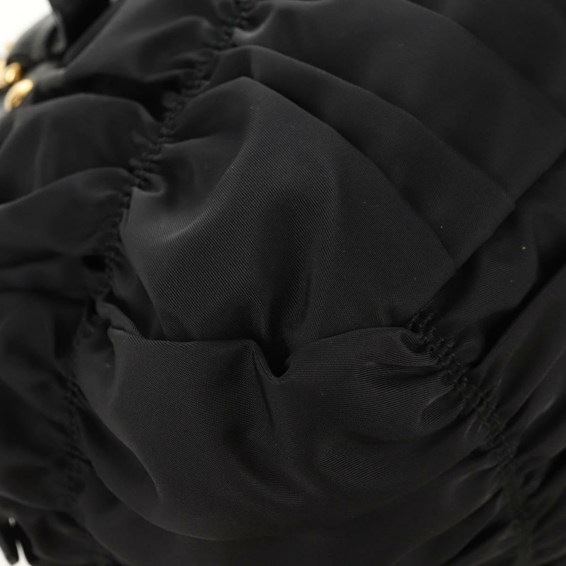 【日本直送】PRADA 尼龍雙肩手提包 黑色 金色 Auth am9517V-15