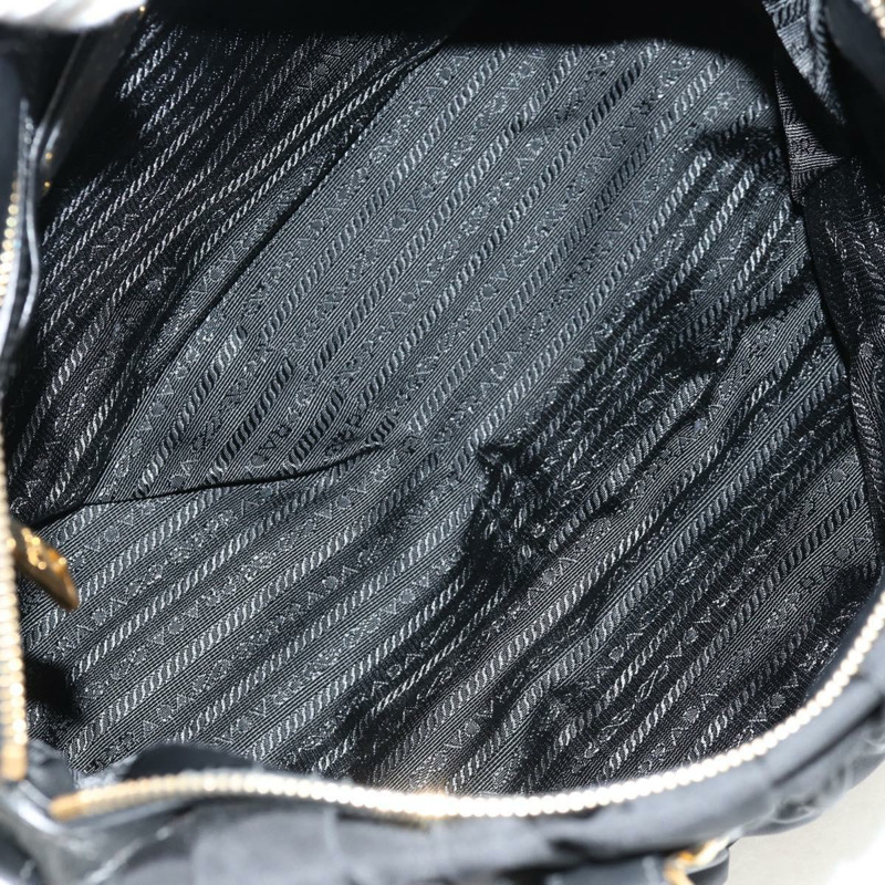 【日本直送】PRADA 尼龍雙肩手提包 黑色 金色 Auth am9517V-22