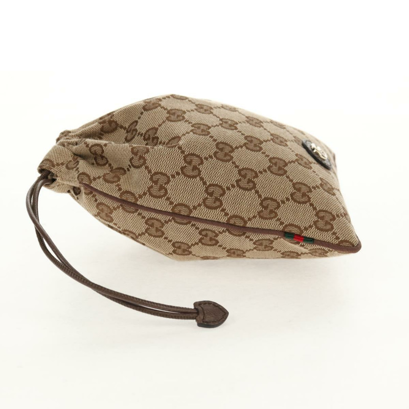 【日本直送】GUCCI GG帆布雪莉酒系列抽繩收納包 米色金色 正品 BA7306M-3