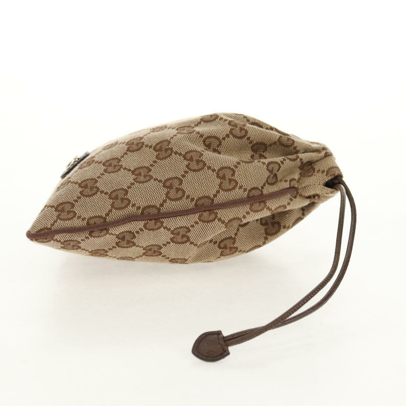 【日本直送】GUCCI GG帆布雪莉酒系列抽繩收納包 米色金色 正品 BA7306M-4
