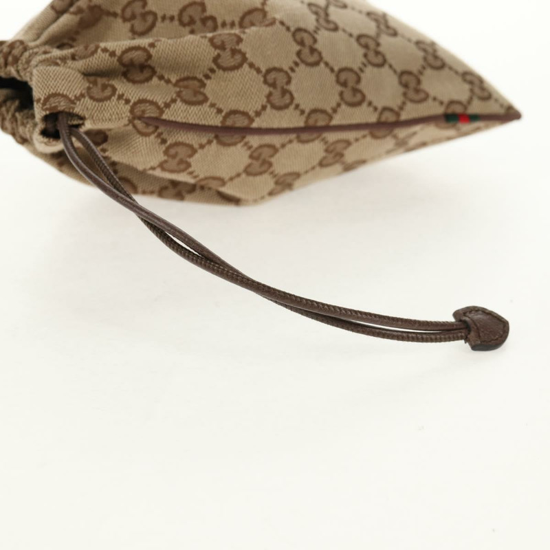 【日本直送】GUCCI GG帆布雪莉酒系列抽繩收納包 米色金色 正品 BA7306M-7