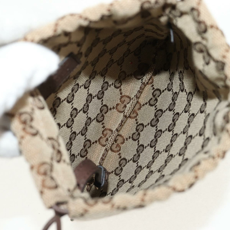 【日本直送】GUCCI GG帆布雪莉酒系列抽繩收納包 米色金色 正品 BA7306M-15