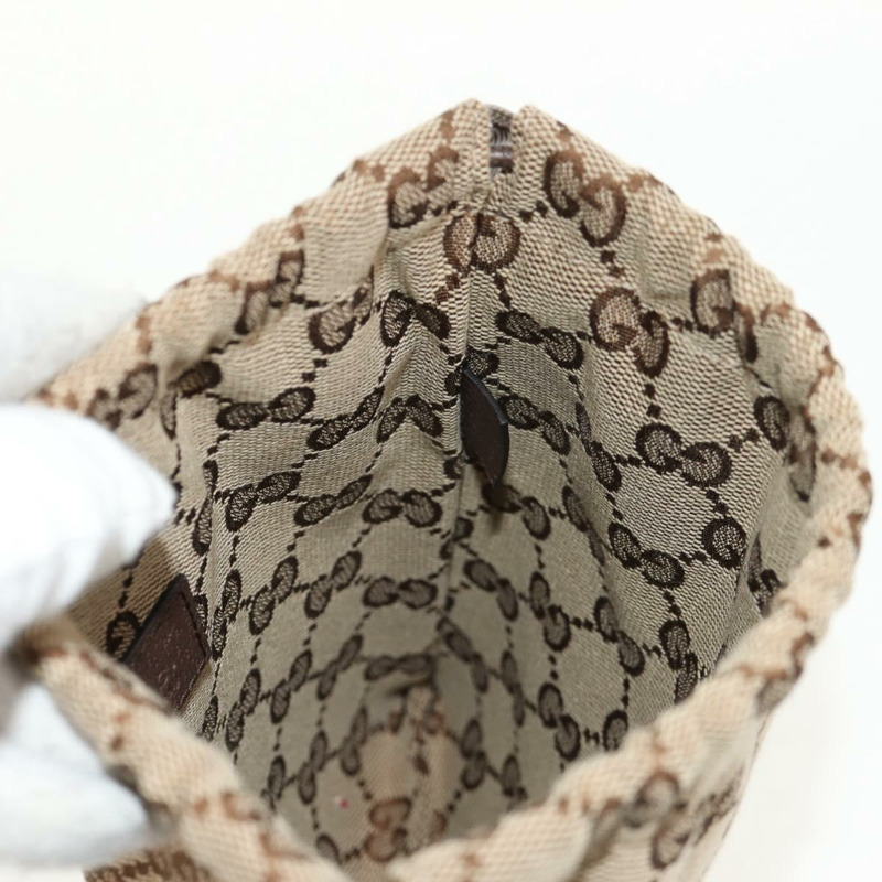 【日本直送】GUCCI GG帆布雪莉酒系列抽繩收納包 米色金色 正品 BA7306M-16