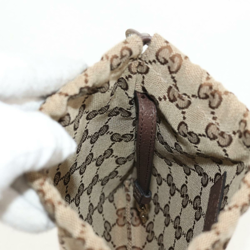 【日本直送】GUCCI GG帆布雪莉酒系列抽繩收納包 米色金色 正品 BA7306M-17