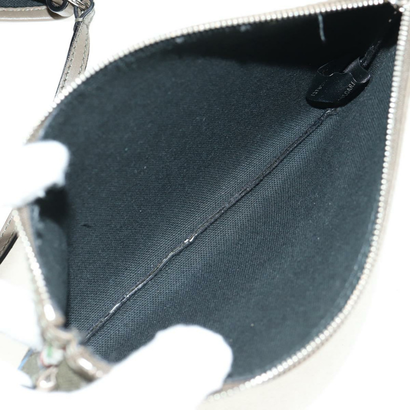 【日本直送】寶格麗 (BVLGARI) 手袋 皮革 PVC 灰色銀色 正品 BA7359V-22