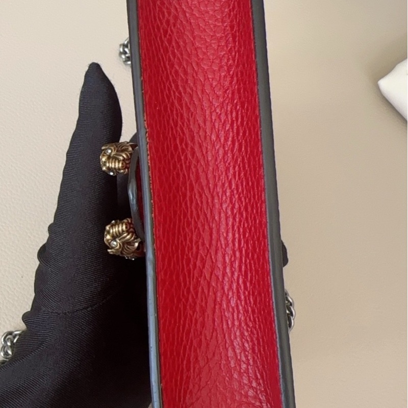 99新 Gucci古馳 酒神mini鉆扣鏈條包 尺寸17*10*-4