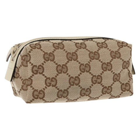 GUCCI GG帆布手拿包 米色 金色 29596 正品 148779V