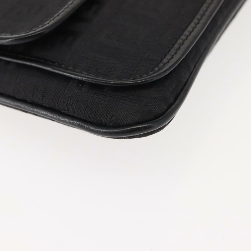 【日本直送】FENDI Zucchino帆布手拿包 黑色 銀色 正品 148781V-6