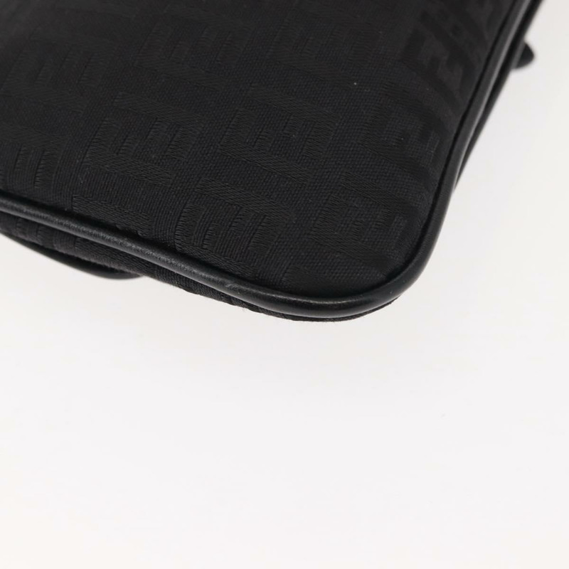 【日本直送】FENDI Zucchino帆布手拿包 黑色 銀色 正品 148781V-14