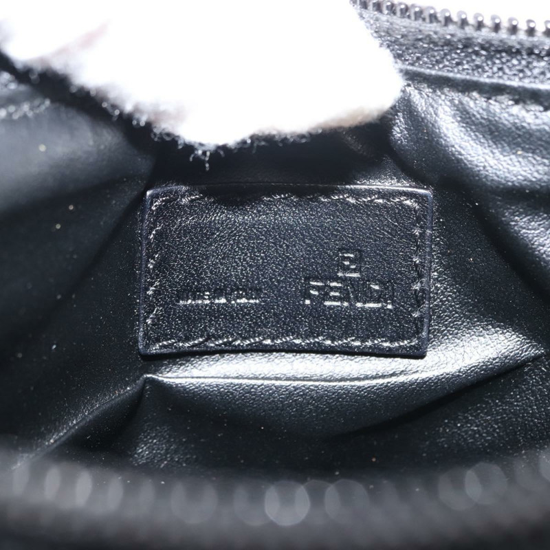 【日本直送】FENDI Zucchino帆布手拿包 黑色 銀色 正品 148781V-16
