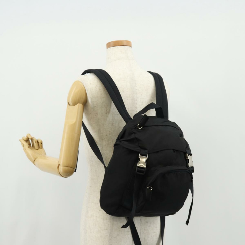 【日本直送】PRADA 雙肩包 尼龍 黑色 銀色 正品 149300V-32