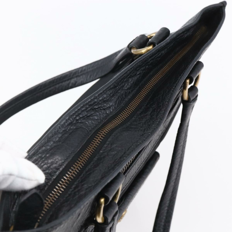 【日本直送】PRADA 尼龍皮革黑色金色托特包 Auth 148786V-5