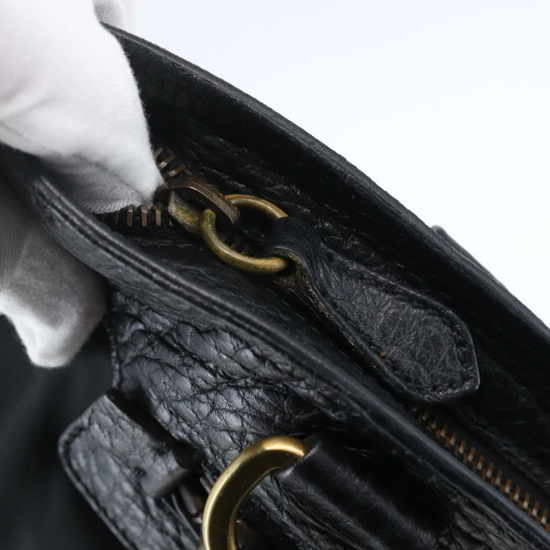 【日本直送】PRADA 尼龍皮革黑色金色托特包 Auth 148786V-8