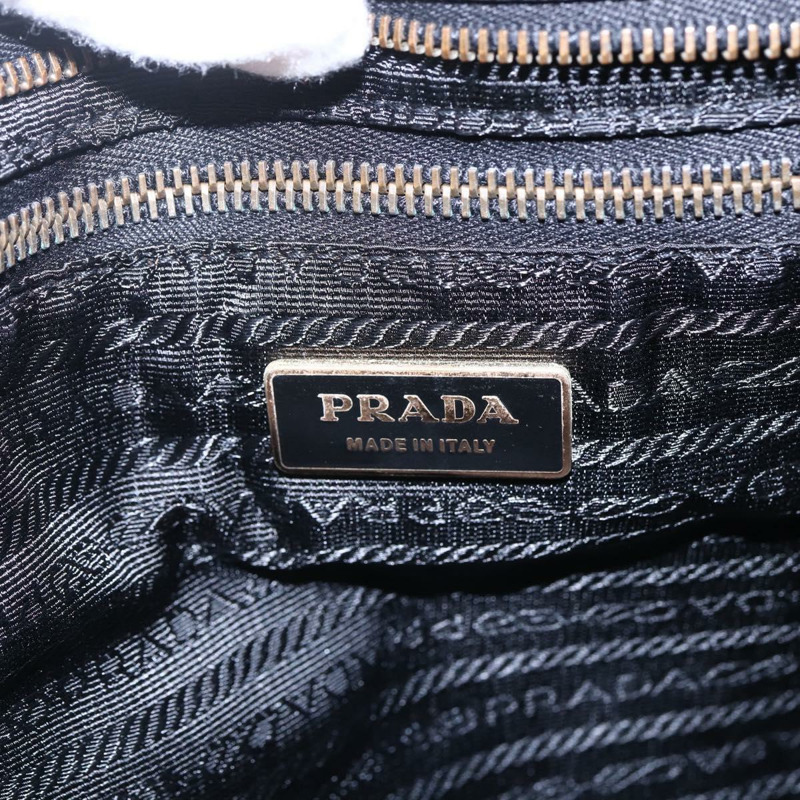 【日本直送】PRADA 尼龍皮革黑色金色托特包 Auth 148786V-19