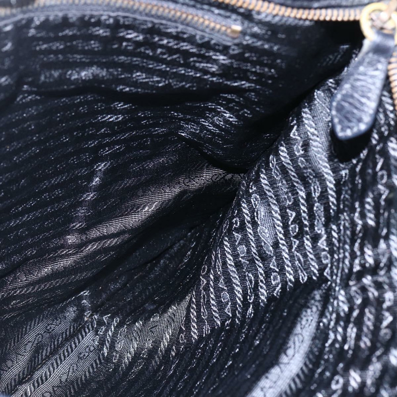 【日本直送】PRADA 尼龍皮革黑色金色托特包 Auth 148786V-20