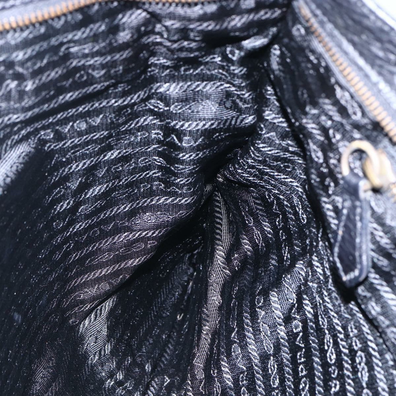 【日本直送】PRADA 尼龍皮革黑色金色托特包 Auth 148786V-21