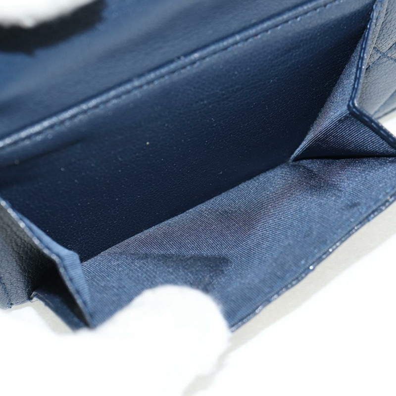 【日本直送】香奈兒 (CHANEL) Matelasse Cruise Line 長版皮夾 海軍藍 金色 CC 標誌 Auth 147564V-13