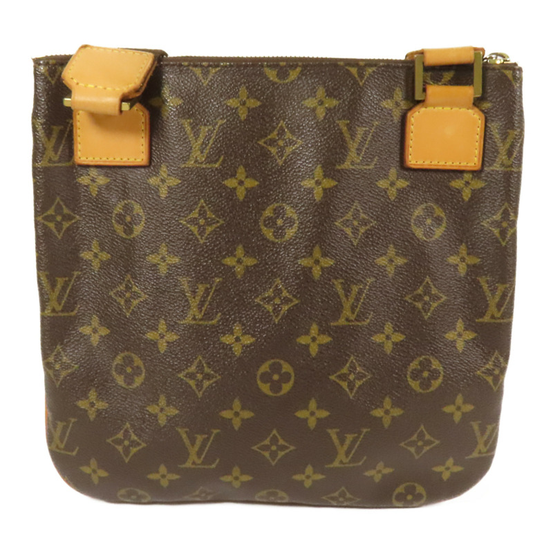 LOUIS VUITTON Monogram Pochette Bosphore金扣肩背袋棕色-1