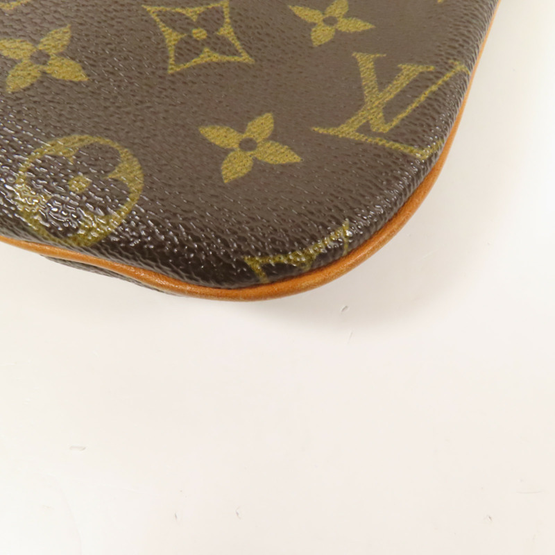 LOUIS VUITTON Monogram Pochette Bosphore金扣肩背袋棕色-13