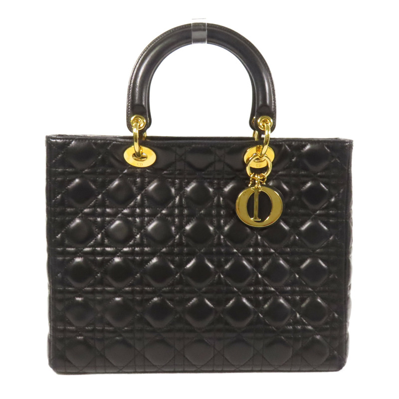 Dior 羊皮皮革Lady Dior Large金扣手挽袋-0