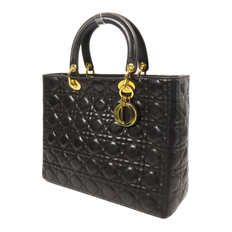 Dior 羊皮皮革Lady Dior Large金扣手挽袋-2