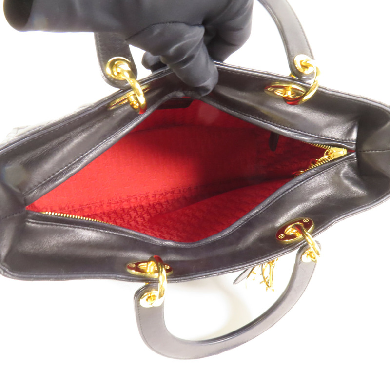 Dior 羊皮皮革Lady Dior Large金扣手挽袋-5