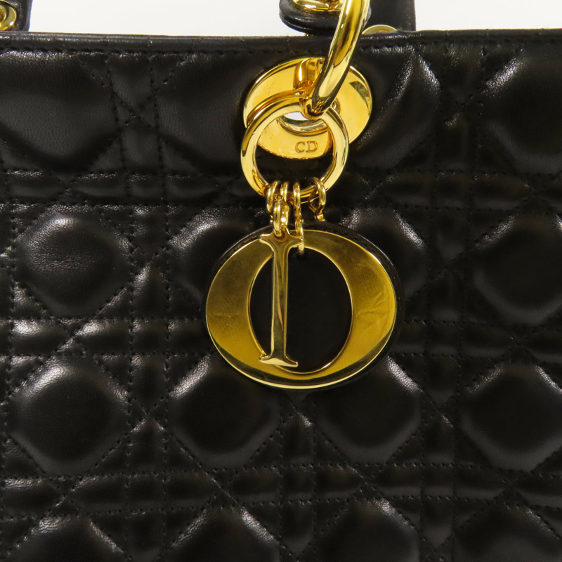 Dior 羊皮皮革Lady Dior Large金扣手挽袋-6