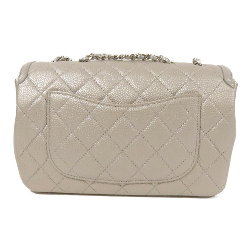 CHANEL 牛皮皮革CC Filigree銀扣肩背袋-1