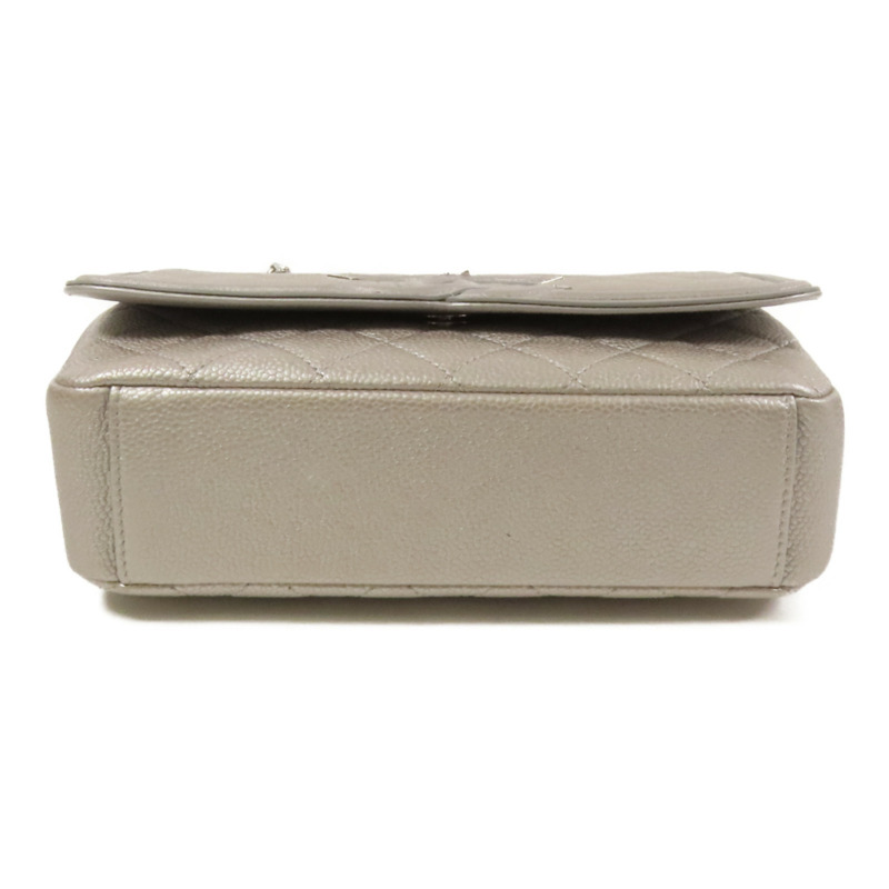 CHANEL 牛皮皮革CC Filigree銀扣肩背袋-3