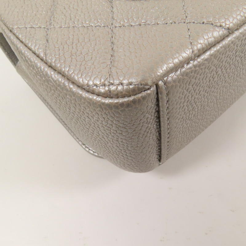 CHANEL 牛皮皮革CC Filigree銀扣肩背袋-13