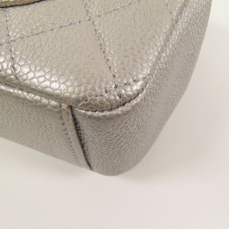 CHANEL 牛皮皮革CC Filigree銀扣肩背袋-14