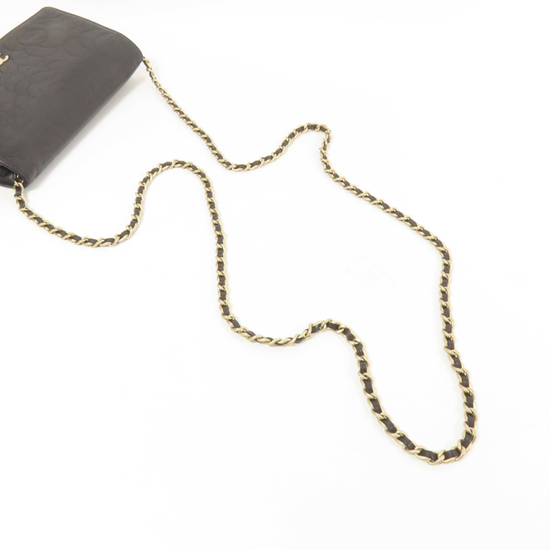 CHANEL 羊皮皮革WOC Wallet On Chain金扣鏈帶肩背袋-4