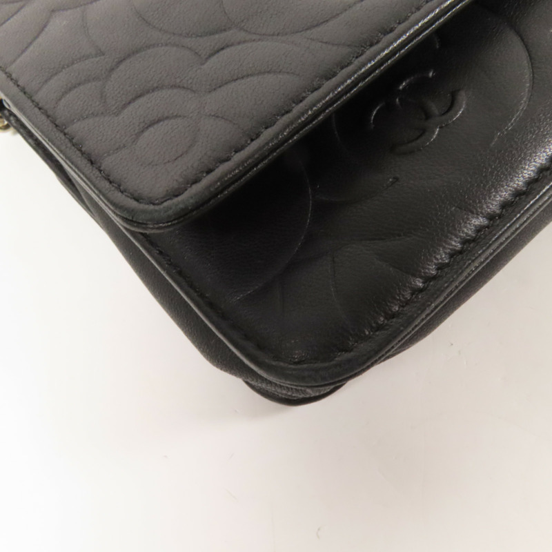 CHANEL 羊皮皮革WOC Wallet On Chain金扣鏈帶肩背袋-12